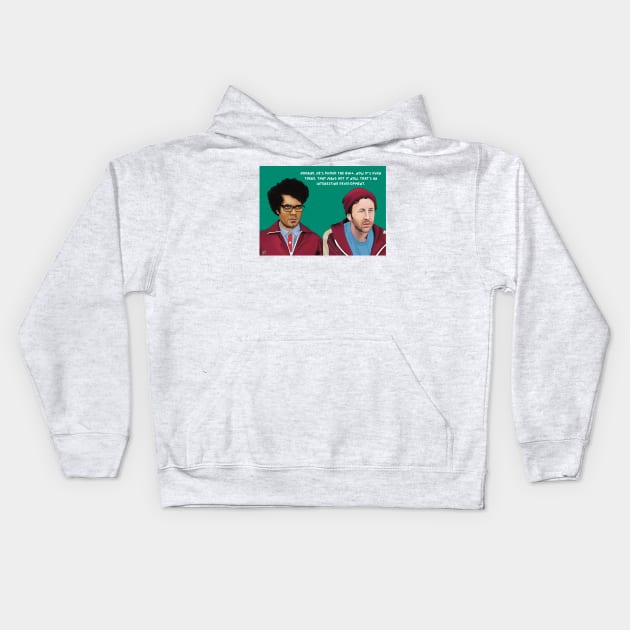 Moss and Roy at the football, IT Crowd. Kids Hoodie by DoodlerLoodles